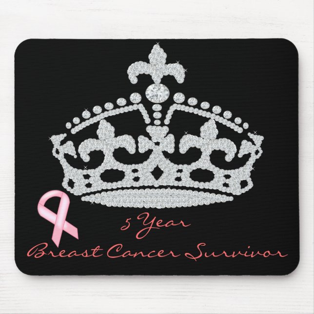 Breast Cancer Survivor - Diamond Princess Crown Mouse Mat (Front)