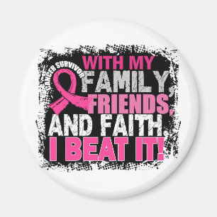 Breast Cancer Survivor Family Friends Faith Magnet