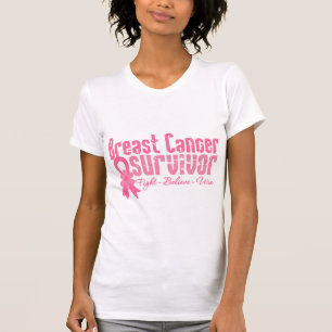Breast Cancer Survivor Flower Ribbon T-Shirt