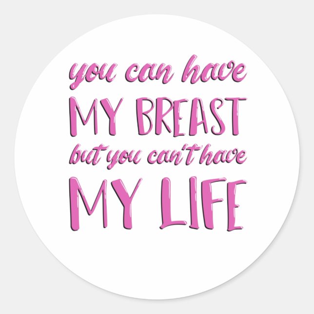 Breast Cancer Survivor Gift for a Warrior Classic Round Sticker (Front)