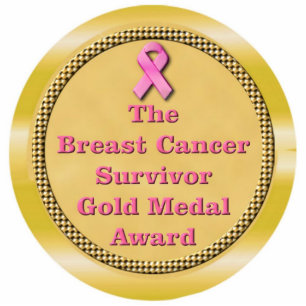 Breast Cancer Survivor Gold Medal Award Standing Photo Sculpture