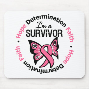 Breast Cancer Survivor Hope Determination Faith Mouse Mat