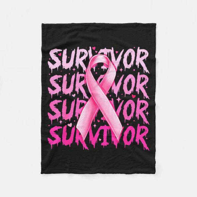 Breast Cancer Survivor Nk Ribbon Breast Cancer Awa Fleece Blanket (Front)