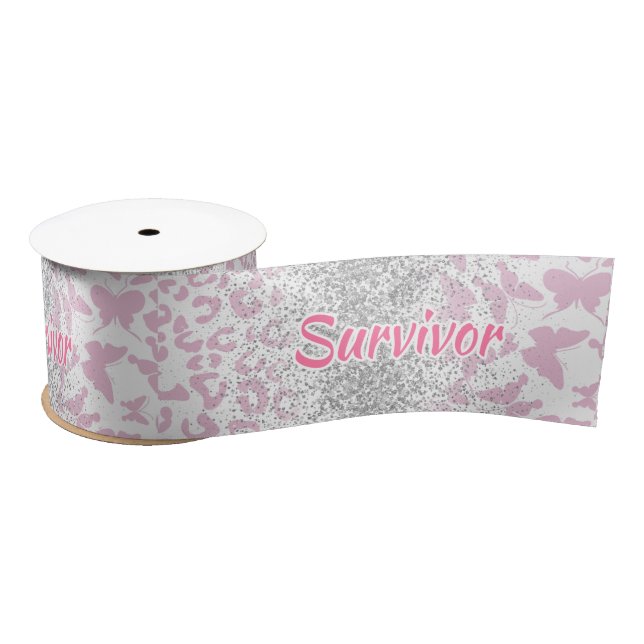 Breast Cancer Survivor – Pink Awareness Satin Ribbon (Spool)