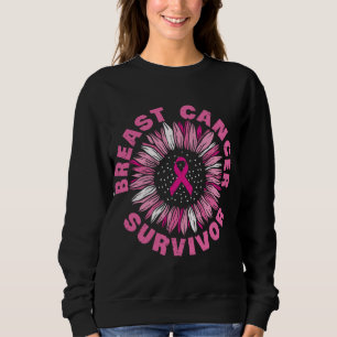 Breast Cancer Survivor Pink Ribbon Sunflower Sweatshirt