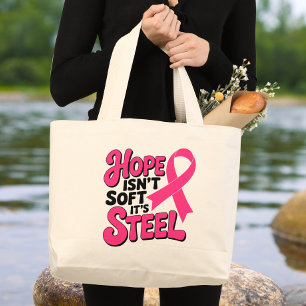 Breast Cancer Survivor Pink Ribbon Warrior Fighter Large Tote Bag