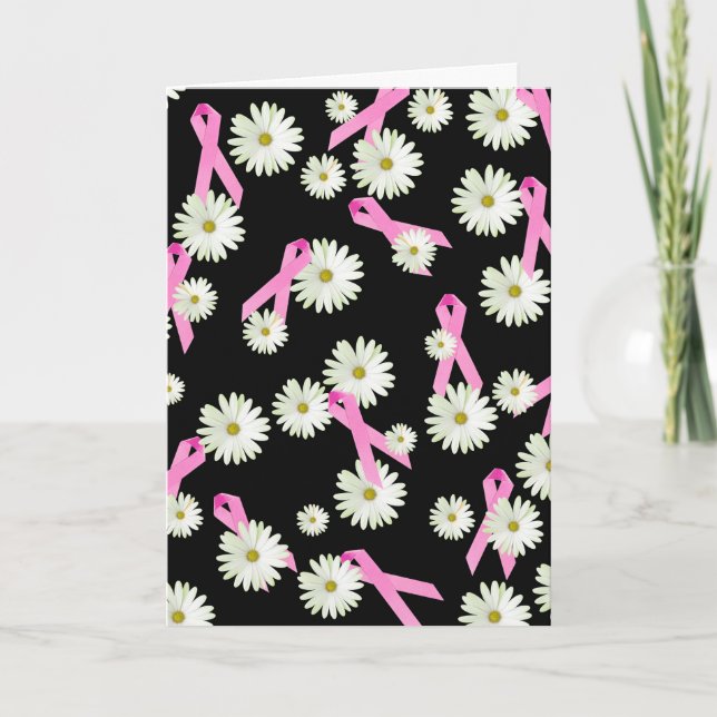 Breast Cancer Survivor Pink Ribbons Support Card (Front)