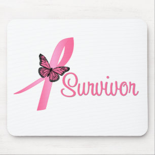Breast Cancer Survivor Ribbon Mouse Mat