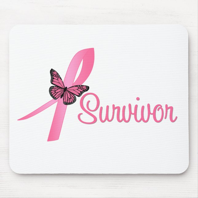 Breast Cancer Survivor Ribbon Mouse Mat (Front)