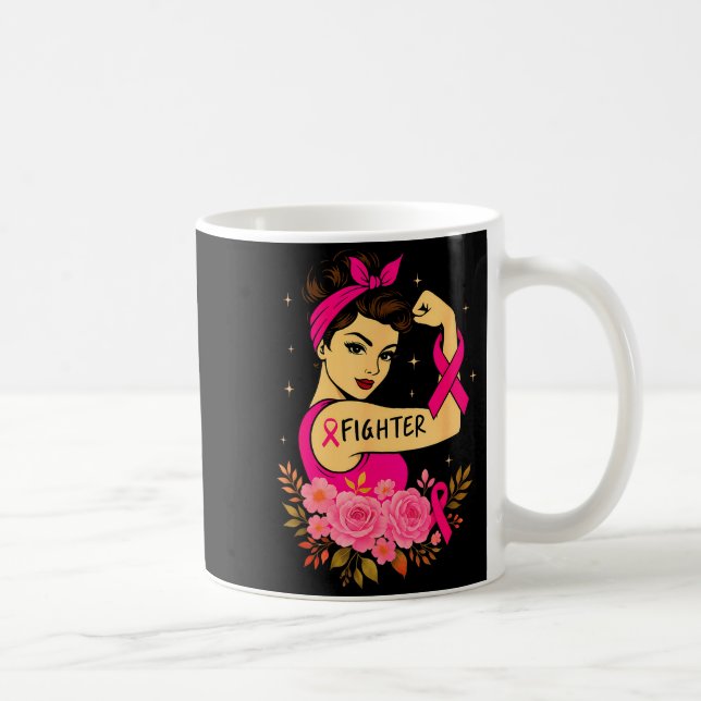 Breast Cancer Survivor Rosie Riveter Nk Awareness  Coffee Mug (Right)