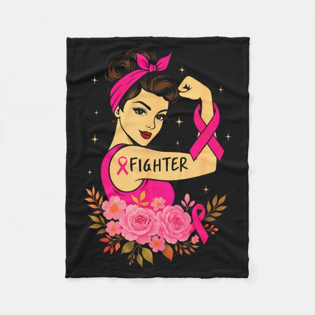 Breast Cancer Survivor Rosie Riveter Nk Awareness  Fleece Blanket (Front)