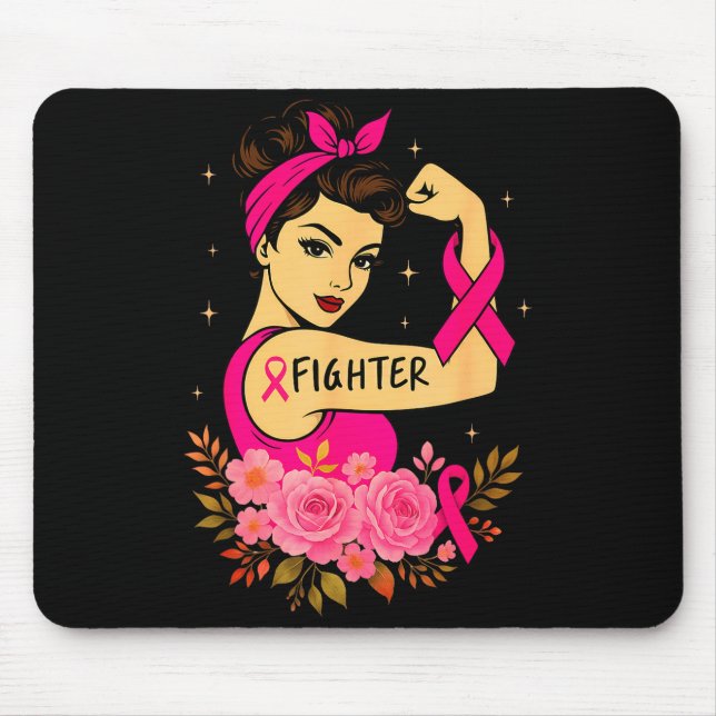 Breast Cancer Survivor Rosie Riveter Nk Awareness  Mouse Mat (Front)