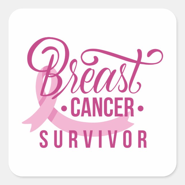 Breast Cancer Survivor Square Sticker (Front)