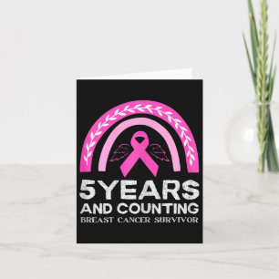 Breast Cancer Survivor Tee 5 Years Cancer Free Pin Card
