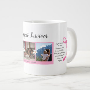 Breast Cancer Survivor Three Photo Collage Mug