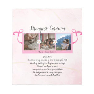 Breast Cancer Survivor Three Photo Collage Notepad