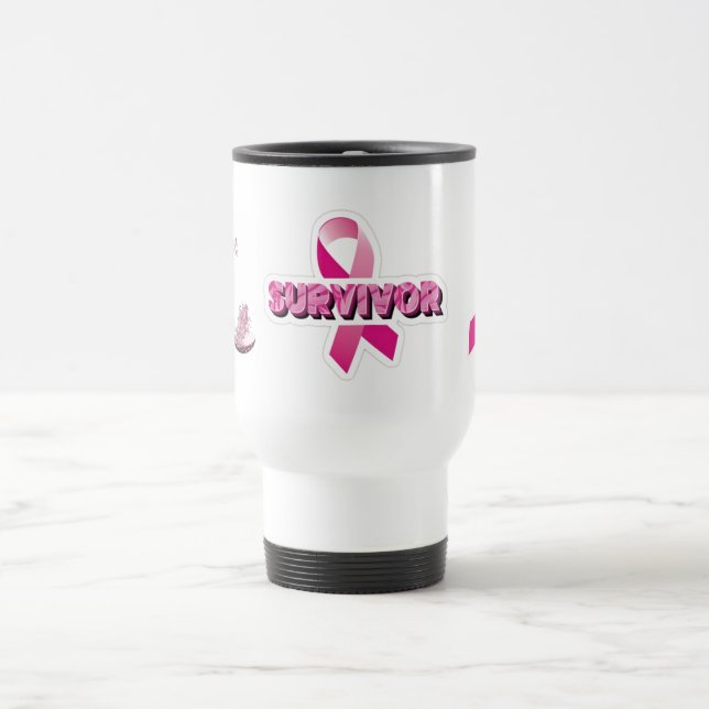Breast Cancer Survivor Travel Mug (Center)
