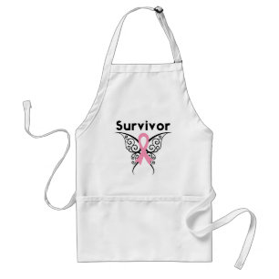 Breast Cancer Survivor Tribal Butterfly Standard Apron