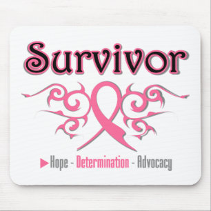 Breast Cancer Survivor Tribal Ribbon Mouse Mat