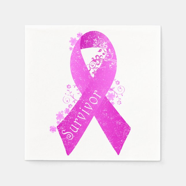 Breast Cancer Survivor Vintage Napkin (Front)