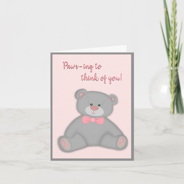 Breast Cancer Teddy  Bear Card (Front)