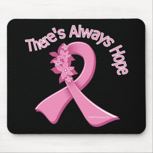 Breast Cancer There's Always Hope Floral Mouse Mat