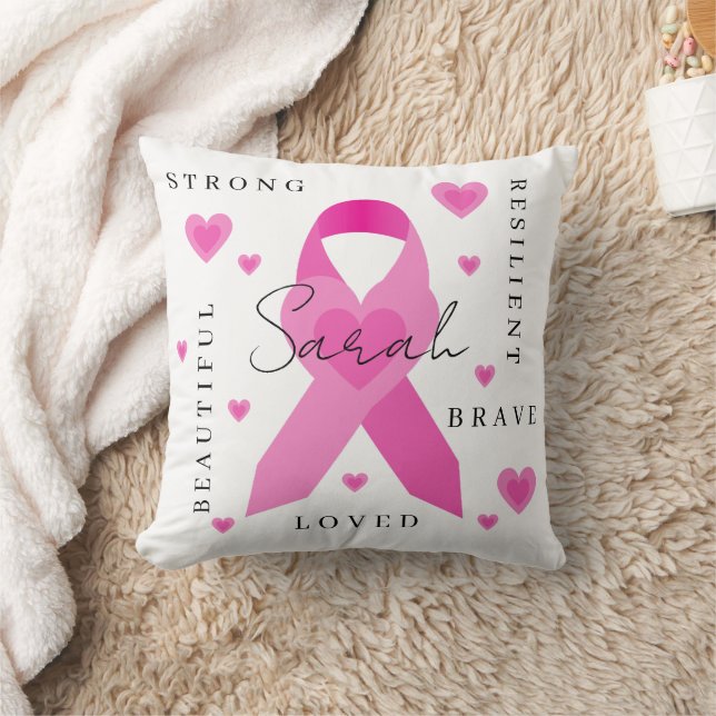 Breast Cancer Throw Pillow (Blanket)