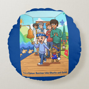 Breast Cancer Throw Pillow Round Chemo Pillow 