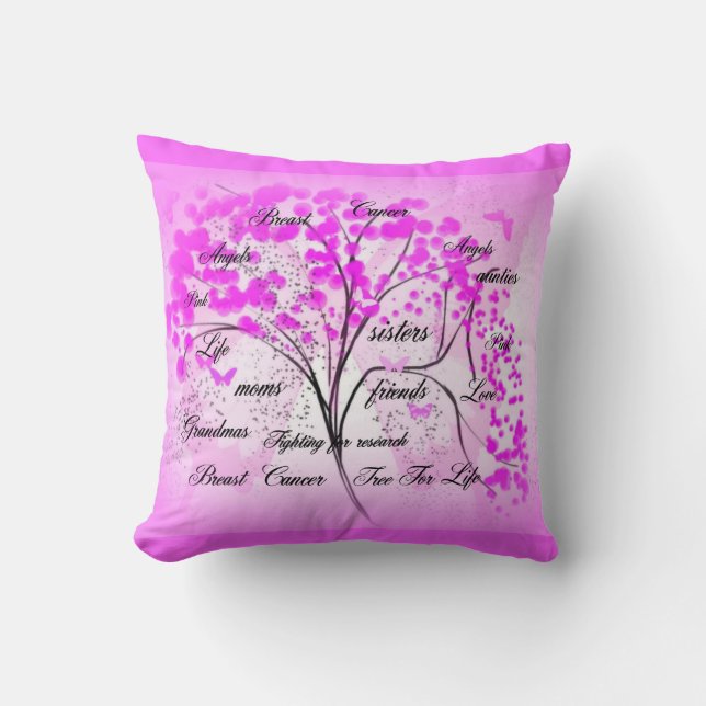 Breast Cancer tree of life by Angels Cushion (Front)