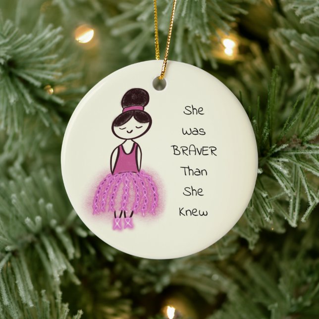Breast Cancer Uplifting Customisable Christmas Ceramic Tree Decoration (Tree)