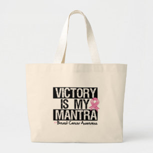 Breast Cancer Victory is My Mantra Large Tote Bag