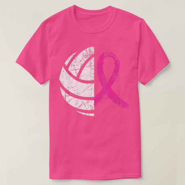 Breast Cancer Volleyball Pink Ribbon Awareness Cos T-Shirt (Design Front)