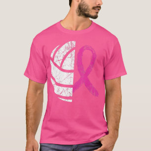Breast Cancer Volleyball Pink Ribbon Awareness Cos T-Shirt