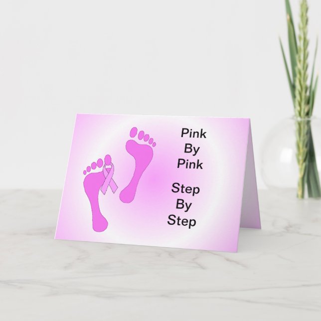 Breast Cancer "Walking Together" Greeting Card. Card (Front)