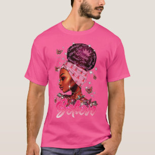 Breast Cancer Warrior Awareness Black Women Suppor T-Shirt