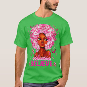 Breast Cancer Warrior  Awareness  Support Believe  T-Shirt