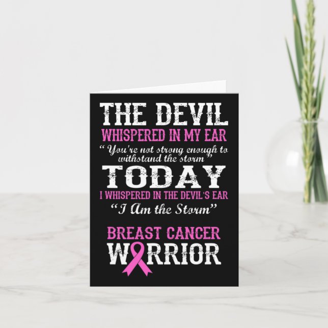 Breast Cancer Warrior Awareness Survivor Quote  Card (Front)
