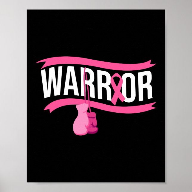 Breast Cancer Warrior Breast Cancer Awareness Poster (Front)