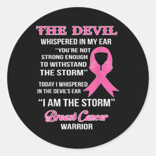 Breast Cancer Warrior Cancer Survivor Clothing Gif Classic Round Sticker
