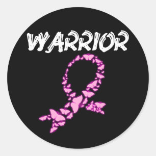 breast cancer warrior classic round sticker