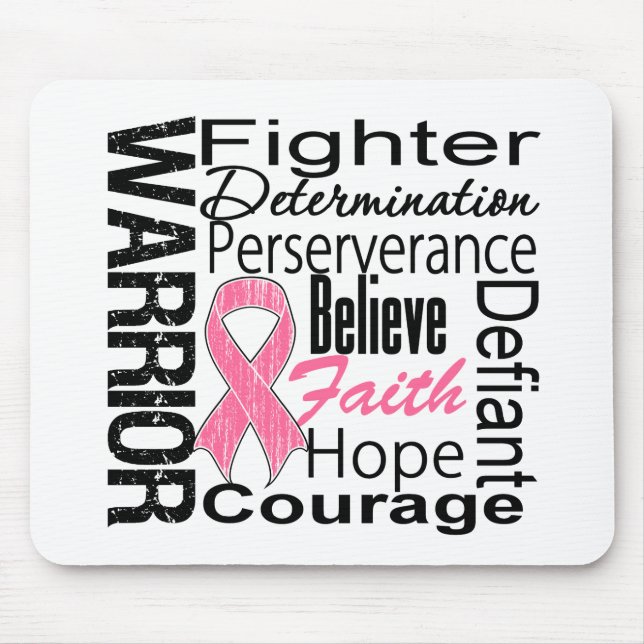 Breast Cancer Warrior Collage Mouse Mat (Front)