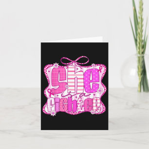 Breast Cancer Warrior Coquette Pink Ribbon She Is Card
