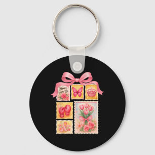Breast Cancer Warrior Pink Ribbon Coquette Never G Key Ring