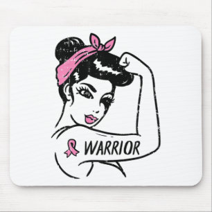 Breast Cancer Warrior Rosie Riveter Pink Women  Mouse Mat