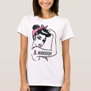 Breast Cancer Warrior Rosie Riveter Pink Women T-Shirt
