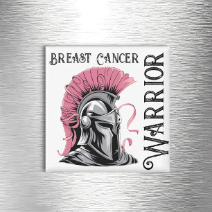 Breast Cancer Warrior Square Fridge Magnet