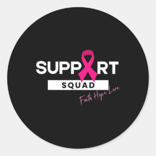 Breast Cancer Warrior Support Squad Breast Cancer Classic Round Sticker