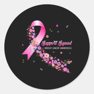 Breast Cancer Warrior Support Squad Breast Cancer Classic Round Sticker