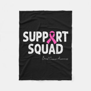 Breast Cancer Warrior Support Squad Breast Cancer Fleece Blanket
