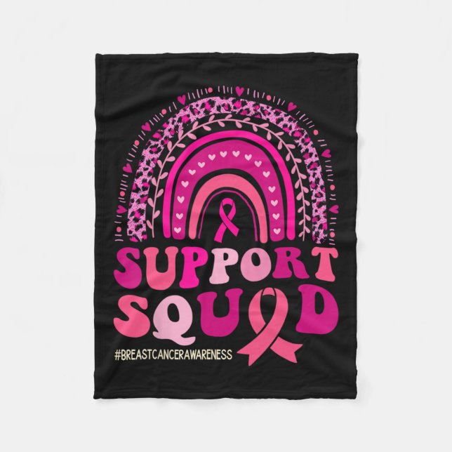 Breast Cancer Warrior Support Squad Breast Cancer  Fleece Blanket (Front)